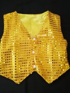 Kids Costumes to Hire - Gold Sequin waistcoat - CHILD - small